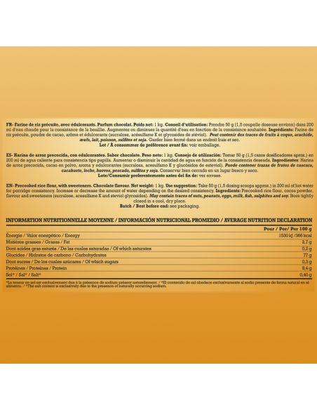GN NUTRITION Crema de arroz - Rice Cream 1 kg