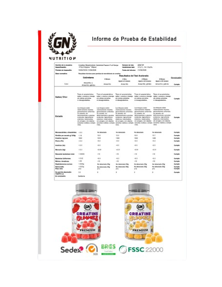 GN NUTRITION Creatina en Gummies 3000 mg | 60 Gominolas